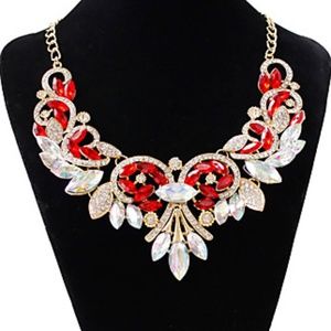 Women's Choker Necklace - Imitation Diamond Drop